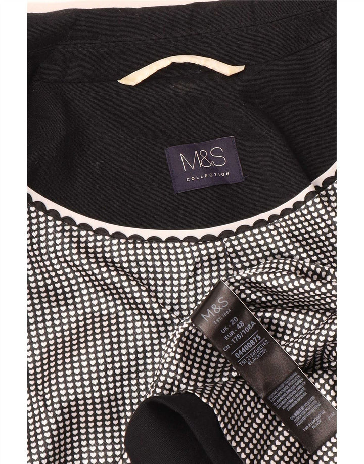 Женский пиджак на 1 пуговице Marks & Spencer UK 20 2XL, черный полиэстер
