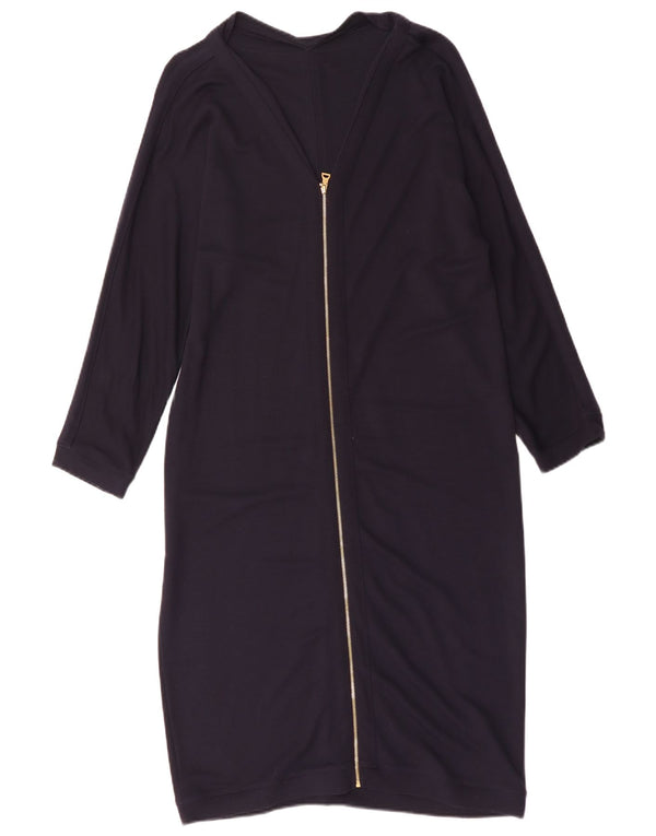 Женское базовое платье Jaeger с длинными рукавами UK 16, большой размер, темно-синий, вискоза