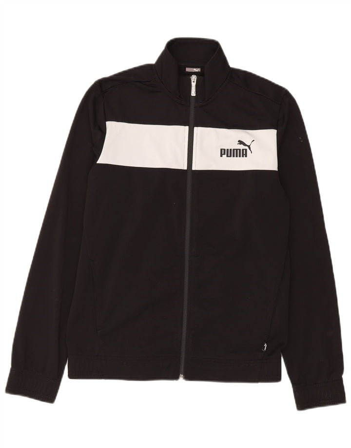 Спортивный костюм PUMA для мальчиков, верхняя куртка 13–14 лет, черный полиэстер с цветными блоками