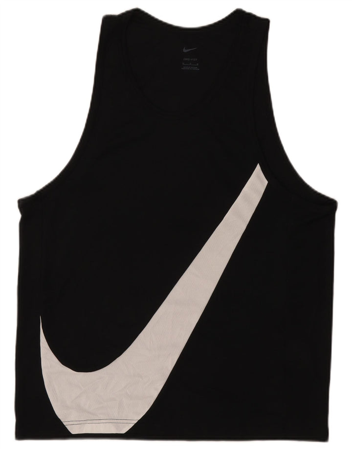 Мужской жилет с графическим рисунком Nike Dri Fit, средний черный полиэстер