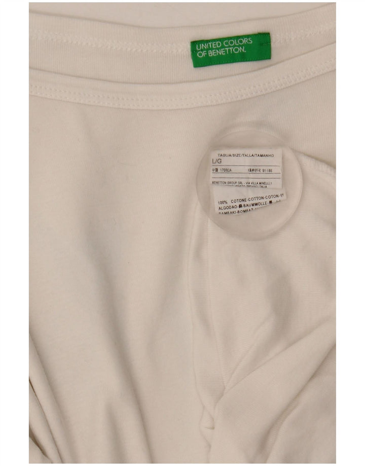 Женский топ Benetton с рукавом 3/4, UK 14, большой белый хлопок