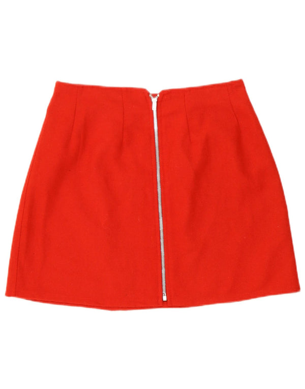 Винтажная женская мини-юбка среднего размера W28, красная