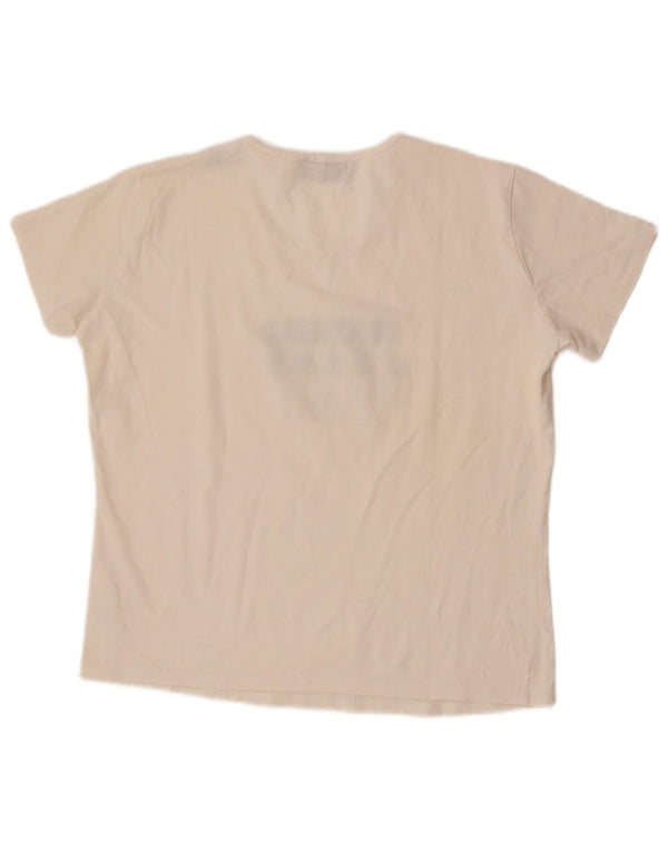 Женская укороченная футболка с рисунком Trussardi Jeans UK 20 2XL, белый хлопок