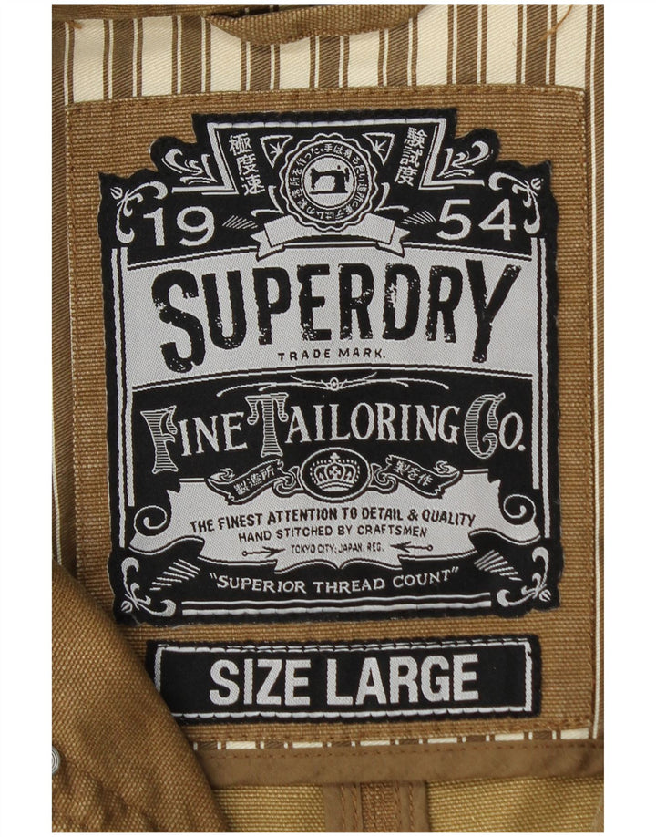 Мужская куртка SUPERDRY UK 40, большая, бежевая, хлопок