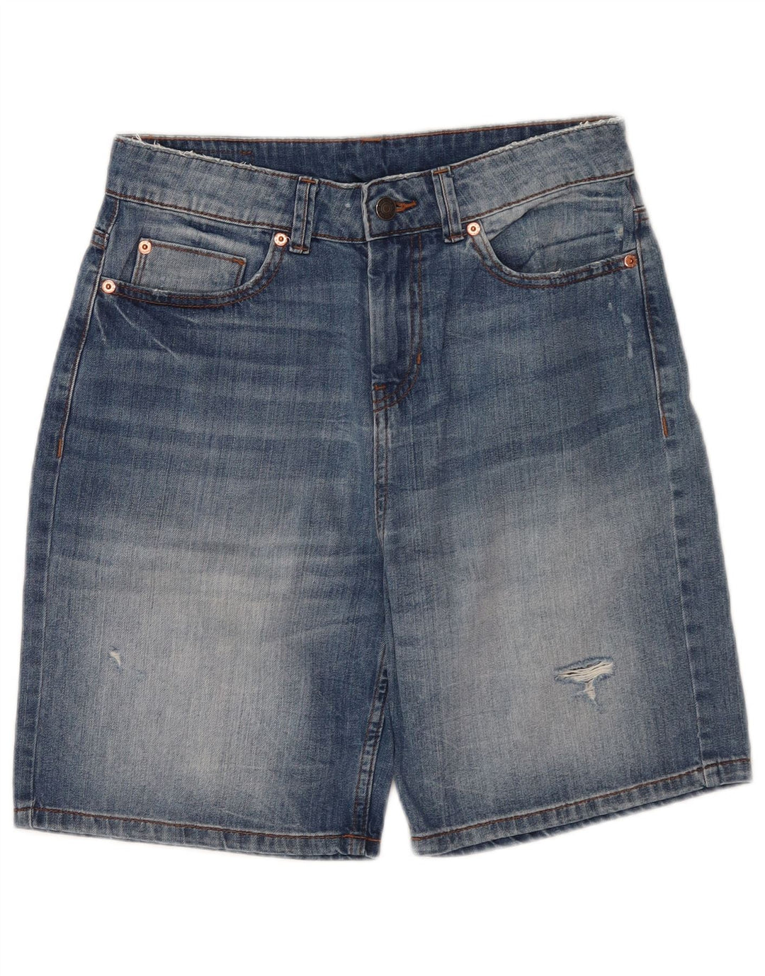 Женские джинсовые шорты Benetton W30 средние синие