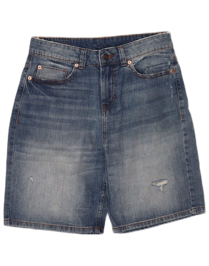 Женские джинсовые шорты Benetton W30 средние синие