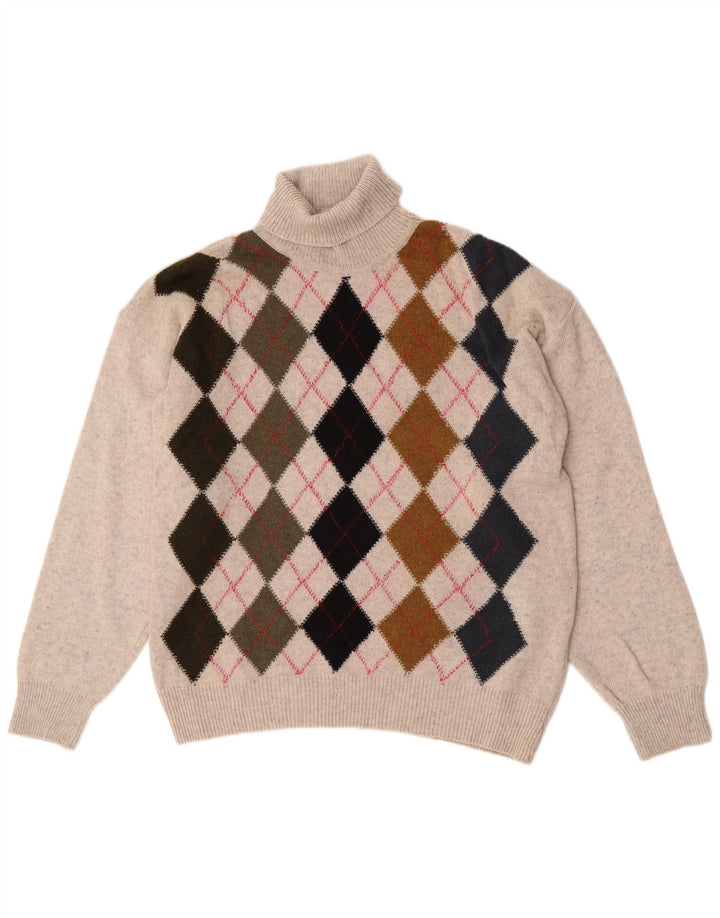 Мужской джемпер с высоким воротником Tom Tino IT 50 Medium Grey Argyle/Diamond