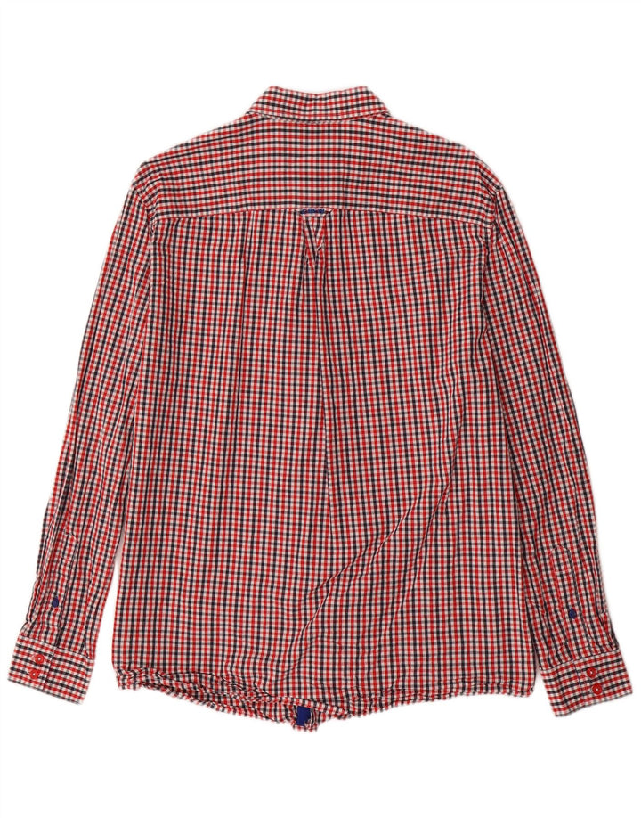 Crew Clothing Мужская классическая рубашка большого размера из хлопка в мелкую клетку красного цвета