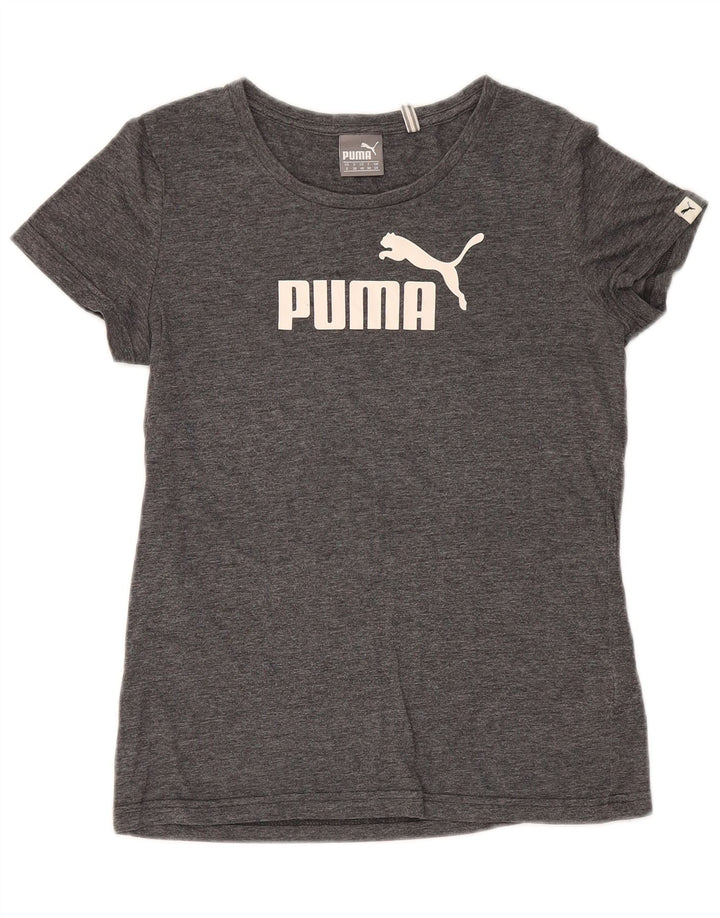 Женская футболка с рисунком Puma Top UK 10, маленький серый полиэстер с крапинками