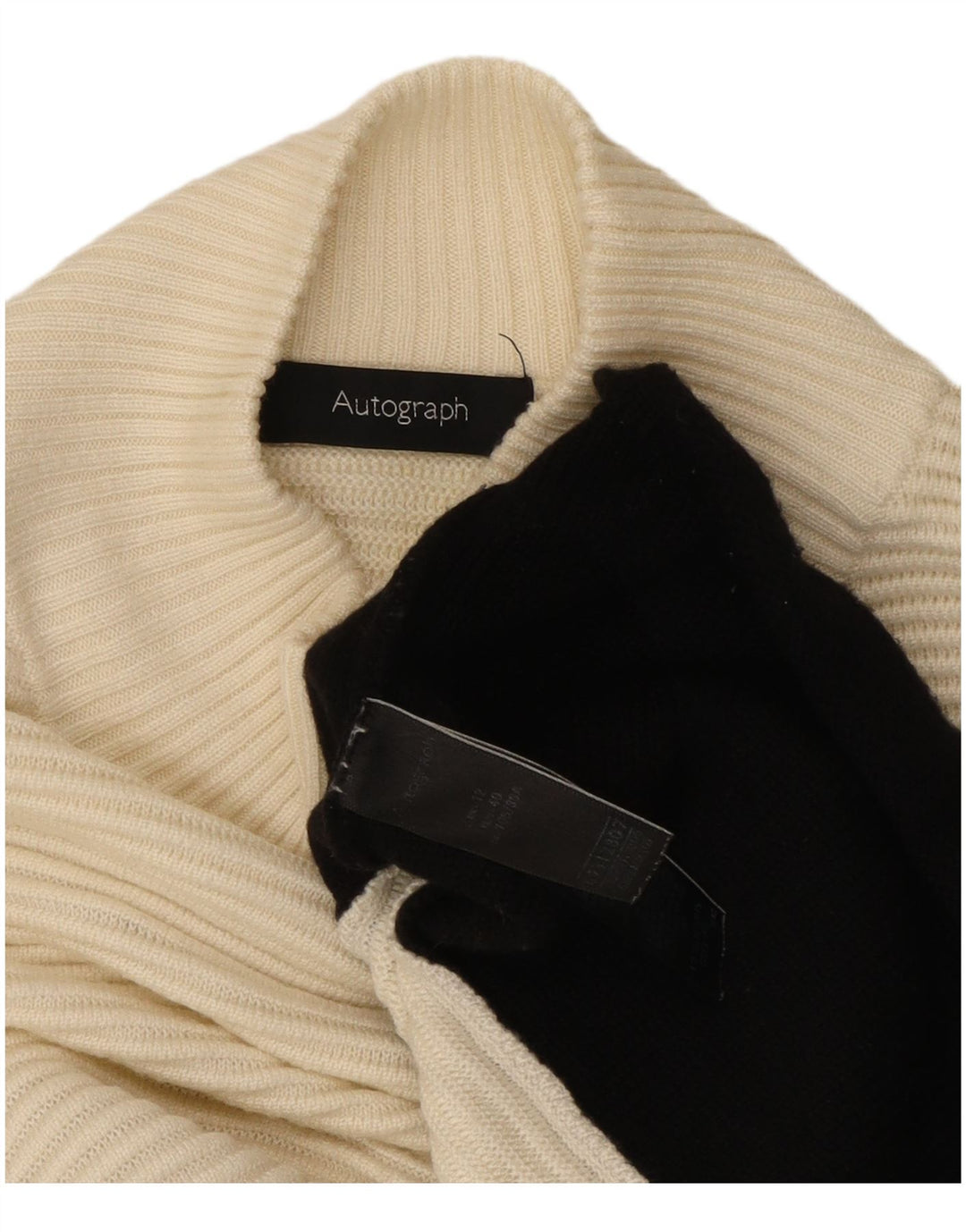 Женский джемпер с высоким воротником Marks & Spencer UK 12, средний, белый