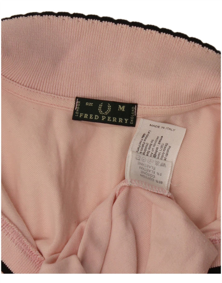 Женская рубашка-поло с длинным рукавом FRED PERRY UK 12, хлопковый цвет среднего розового цвета