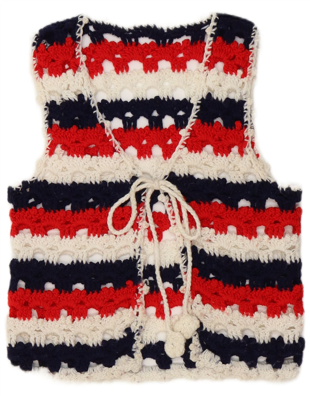 Винтажный женский кардиган без рукавов, Великобритания, 8 маленьких разноцветных полосок