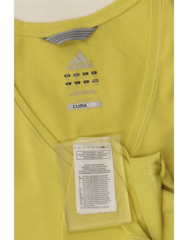 Женский жилет Adidas Climalite Top UK 14, средний желтый полиэстер