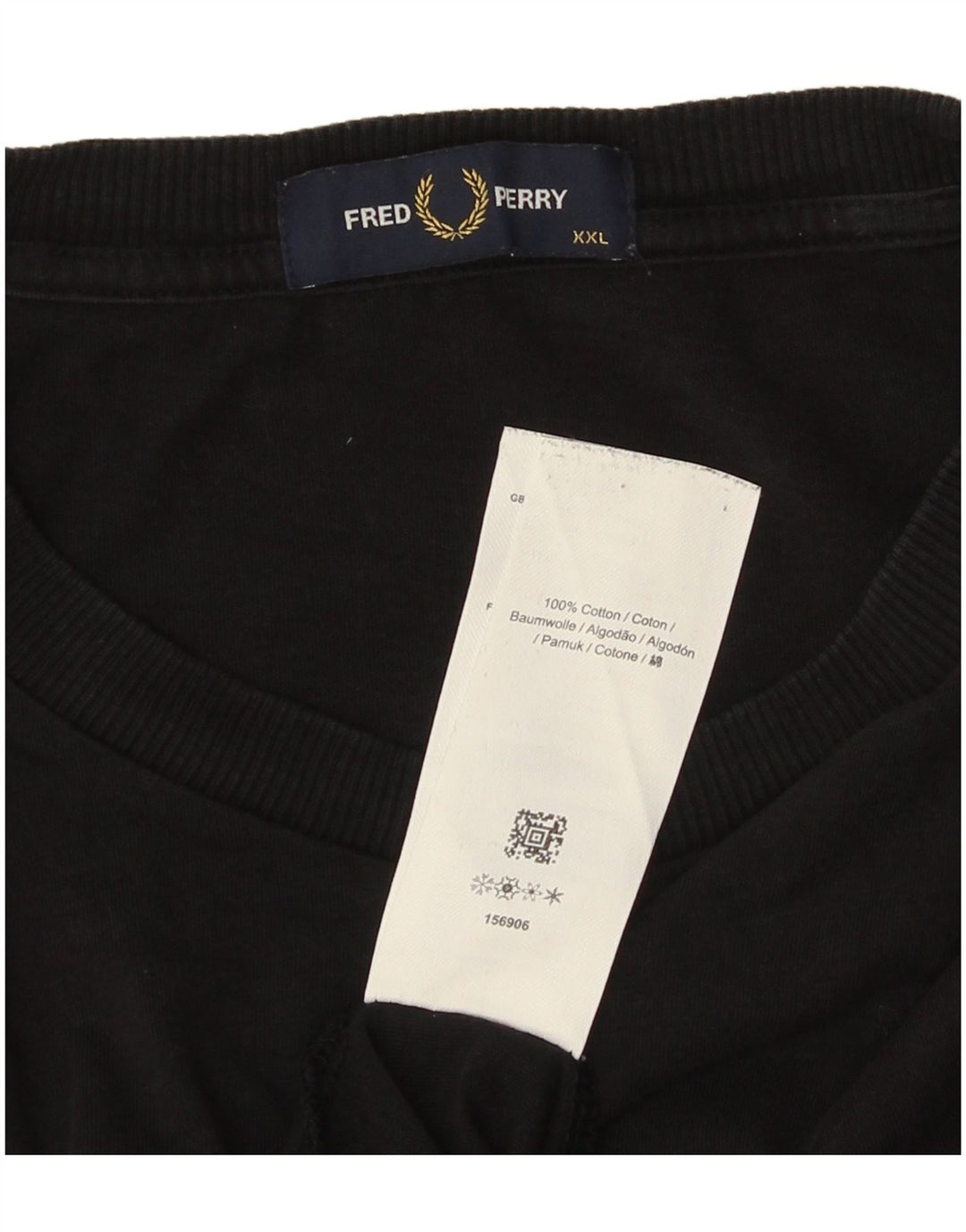 Мужская футболка с рисунком FRED PERRY, 2XL, черный хлопок