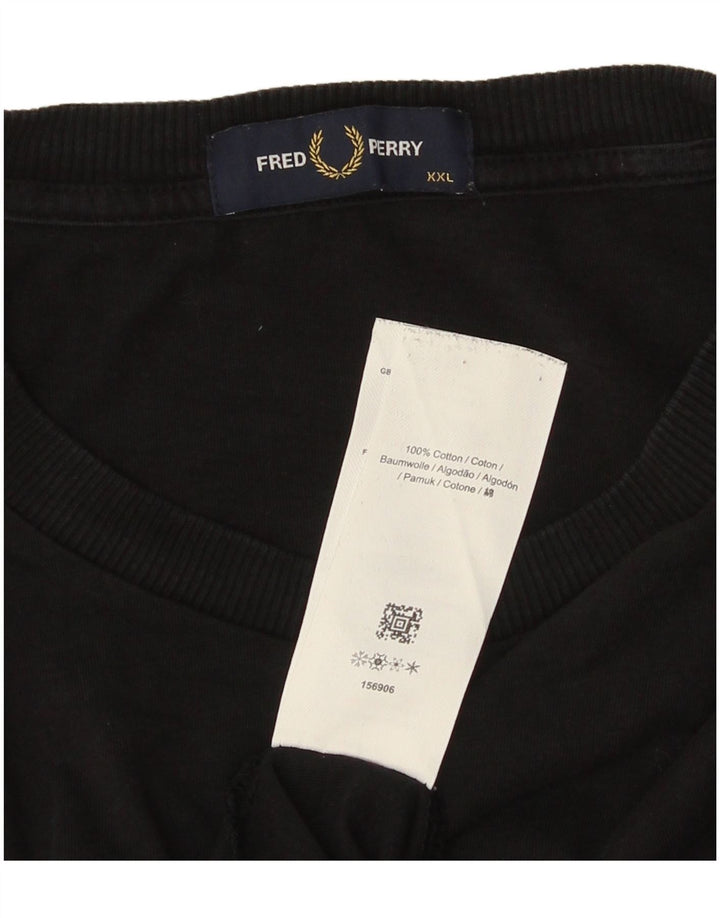 Мужская футболка с рисунком FRED PERRY, 2XL, черный хлопок