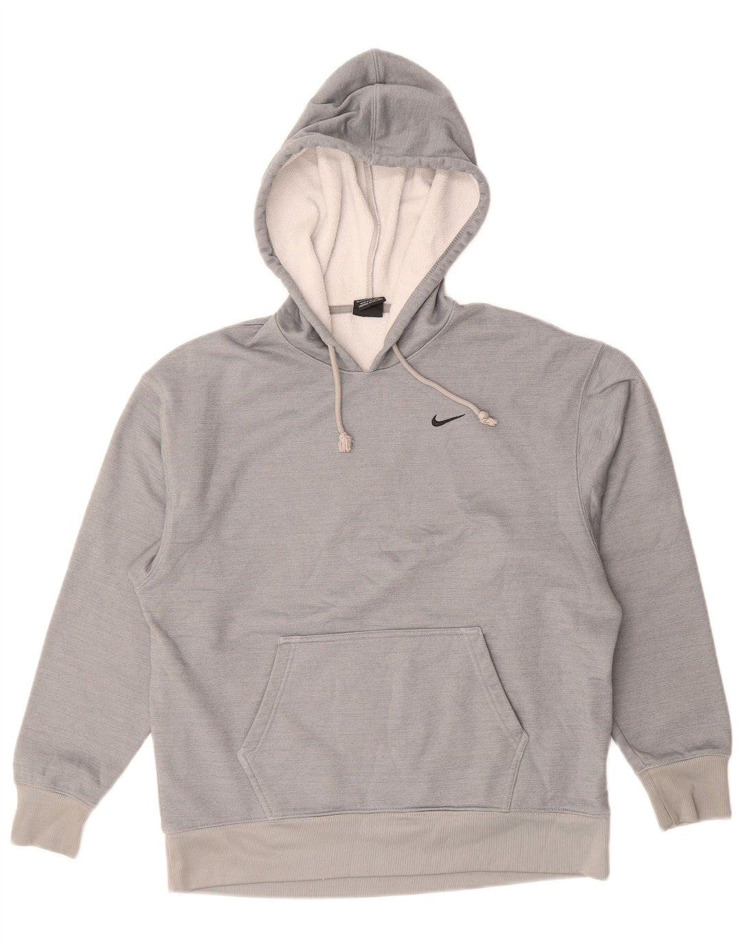 NIKE Mens Dri Fit Hoodie Jumper Small Grey Cotton