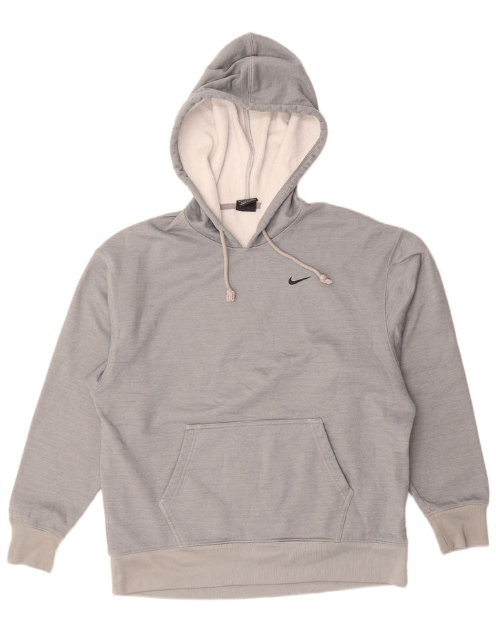 NIKE Mens Dri Fit Hoodie Jumper Small Grey Cotton