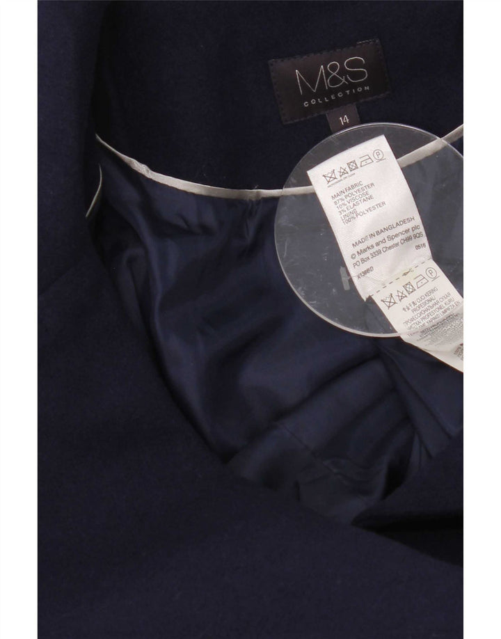 Женское полупальто Marks & Spencer UK 14, средний темно-синий, полиэстер