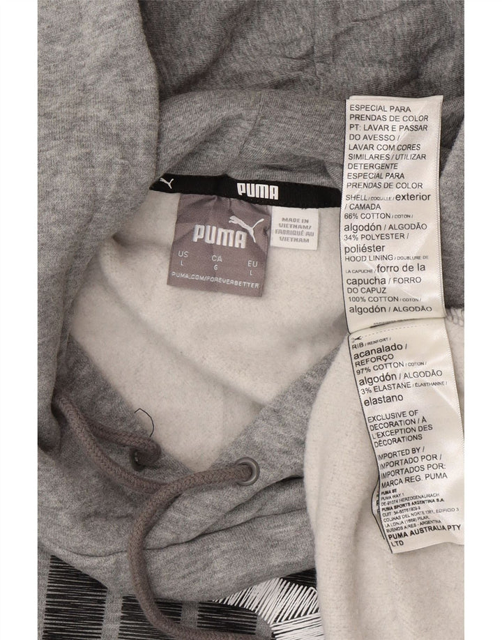 Мужской джемпер с капюшоном PUMA, большой серый, хлопок
