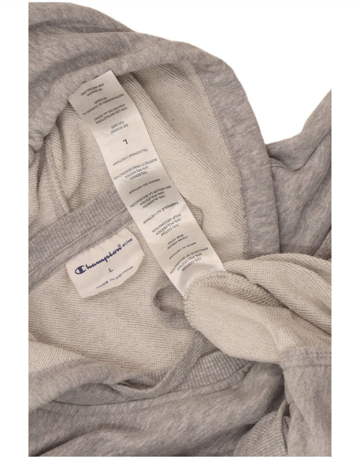 Женский джемпер с капюшоном CHAMPION Elite UK 16, большой серый хлопок в крапинку