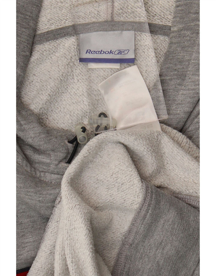 Мужской джемпер с капюшоном Reebok XL, серый в крапинку, полиэстер