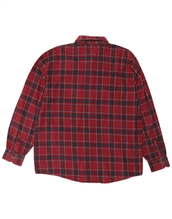 Мужская фланелевая рубашка EUROPEAN PROJECT XL бордового цвета в клетку, хлопок