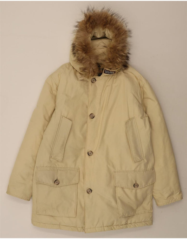Мужская парка Woolrich с капюшоном, британский цвет 38, средний бежевый
