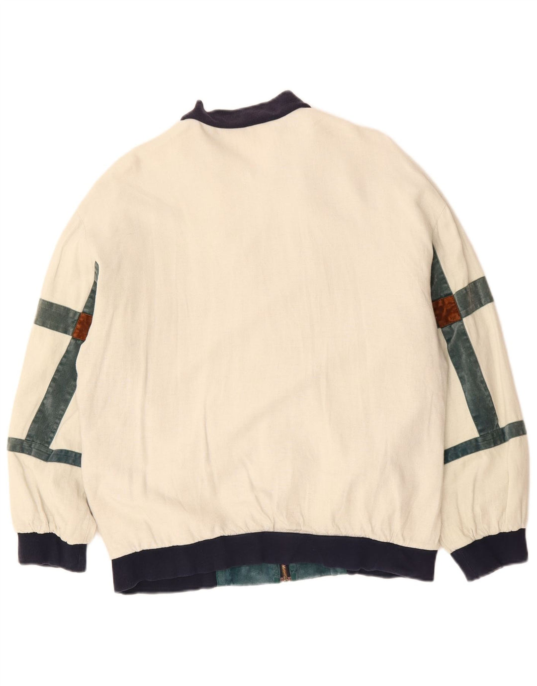 ВИНТАЖНАЯ Мужская куртка-бомбер свободного кроя, Великобритания, 36, маленькая, с белыми цветными блоками