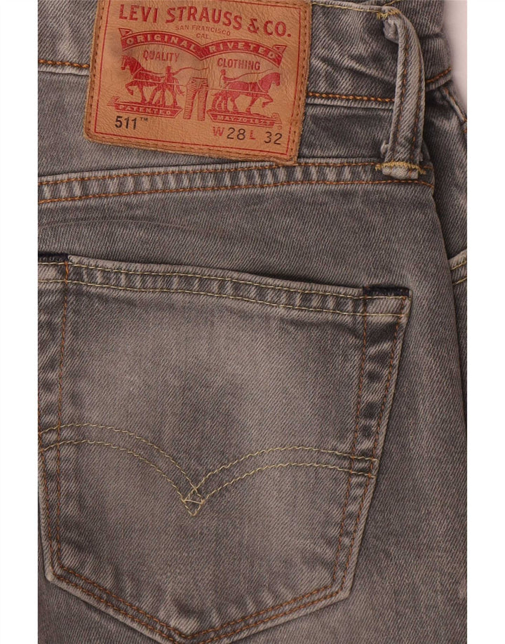 Мужские джинсы Levi's Slim 511 W28 L32 Серые хлопковые