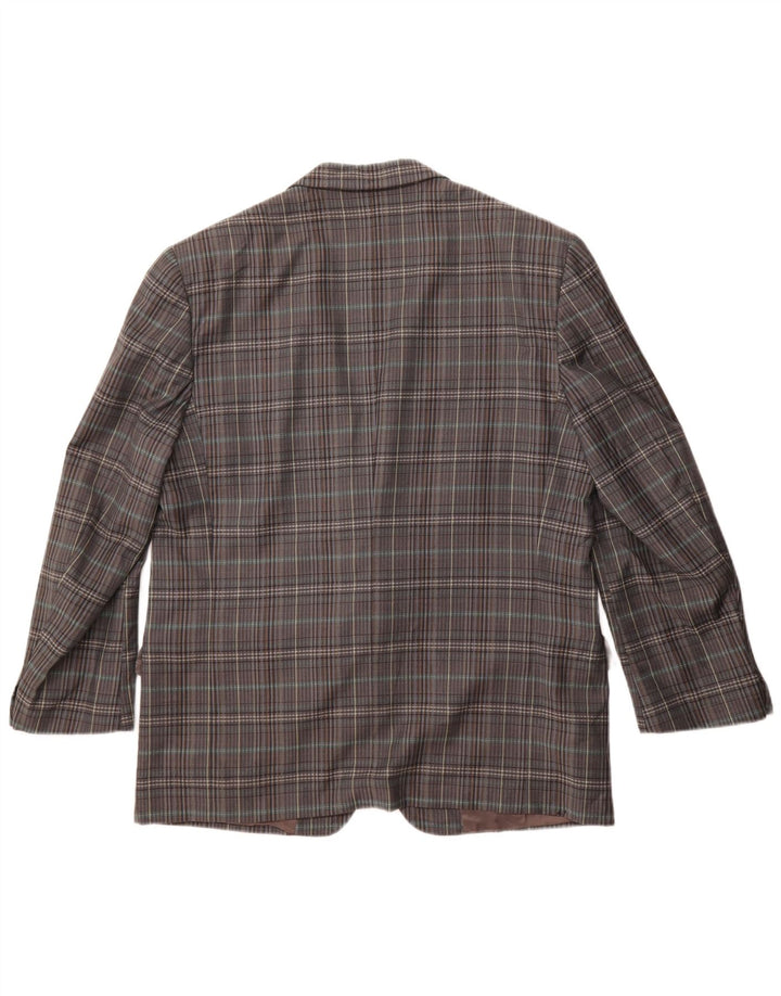 Мужской пиджак Gianluca Lorenzi на 2 пуговицах IT 56 3XL, серая шерсть в клетку