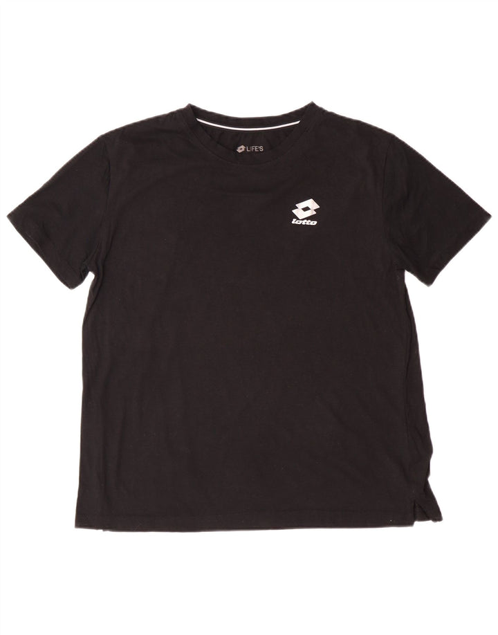 Женская футболка LOTTO Top UK 16, большая, черная, хлопок