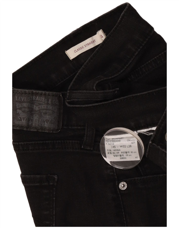 Женские классические прямые джинсы Levi's США 14 XL W32 L28 черные