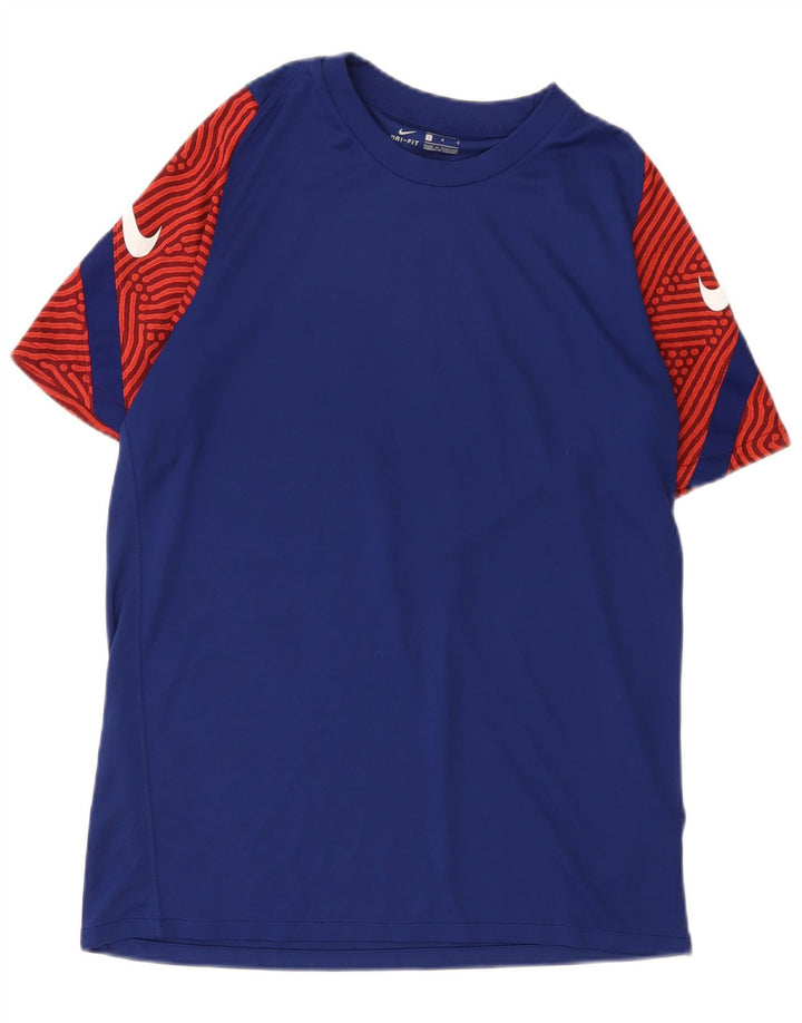 Мужская футболка с графическим рисунком Nike Dri Fit, большая синяя с цветными блоками
