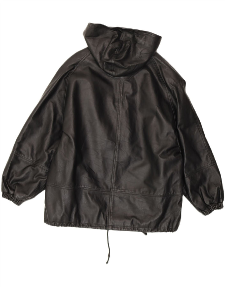 CONBIPEL Женская оверсайз-дафл куртка с капюшоном IT 42 Medium Black Leather