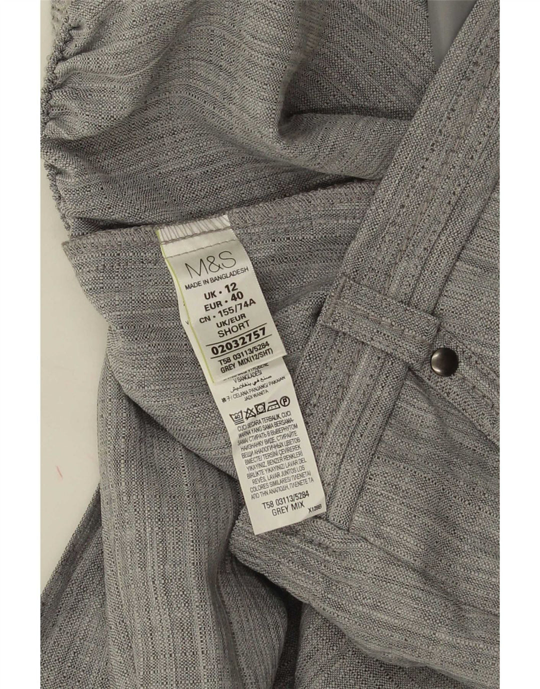 Женские короткие повседневные брюки Marks & Spencer UK 12 Medium W30 L27 Серые