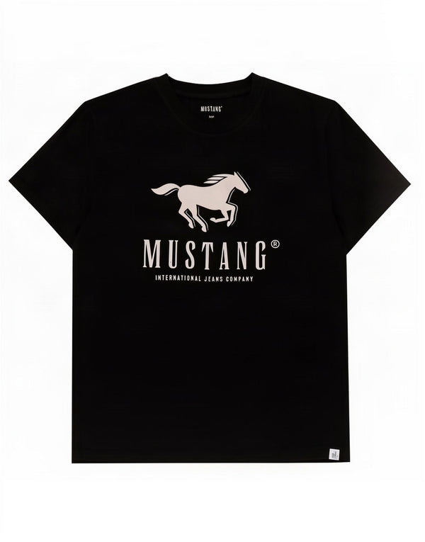 Женская футболка с рисунком Mustang Top UK 16, большой черный хлопок
