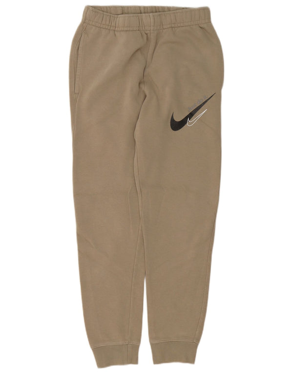 Женские спортивные брюки с графическим рисунком Nike UK 4 XS, бежевые, хлопок
