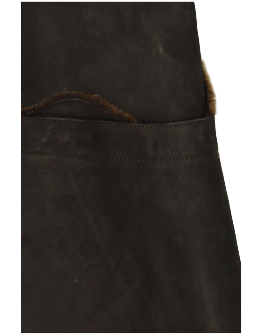 ВИНТАЖНОЕ женское замшевое пальто UK 16, большое коричневое