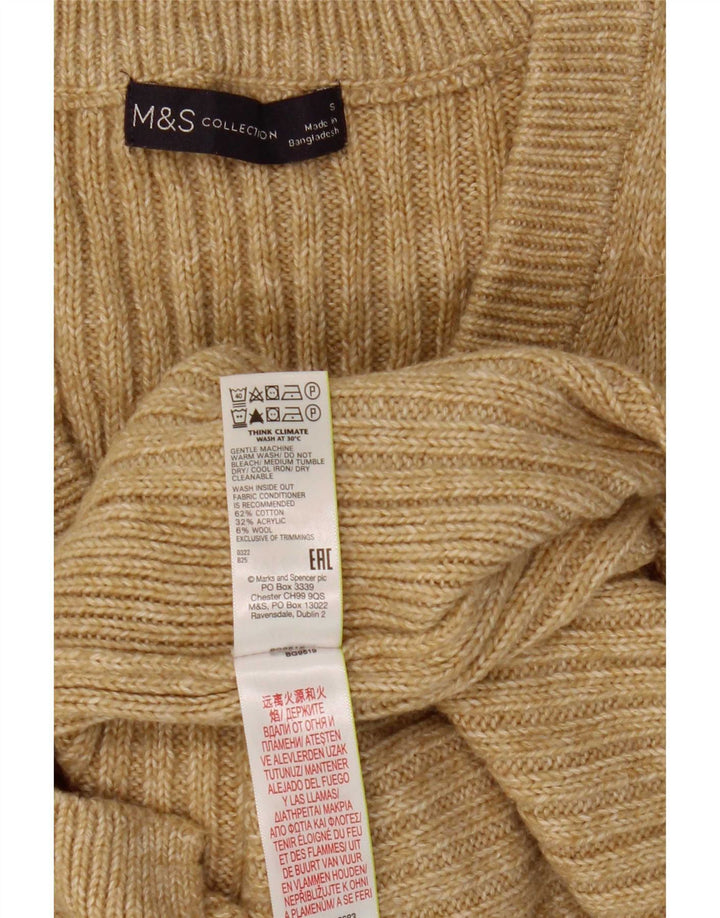 Женская майка безрукавка Marks & Spencer UK 10, маленькая, бежевый, хлопок