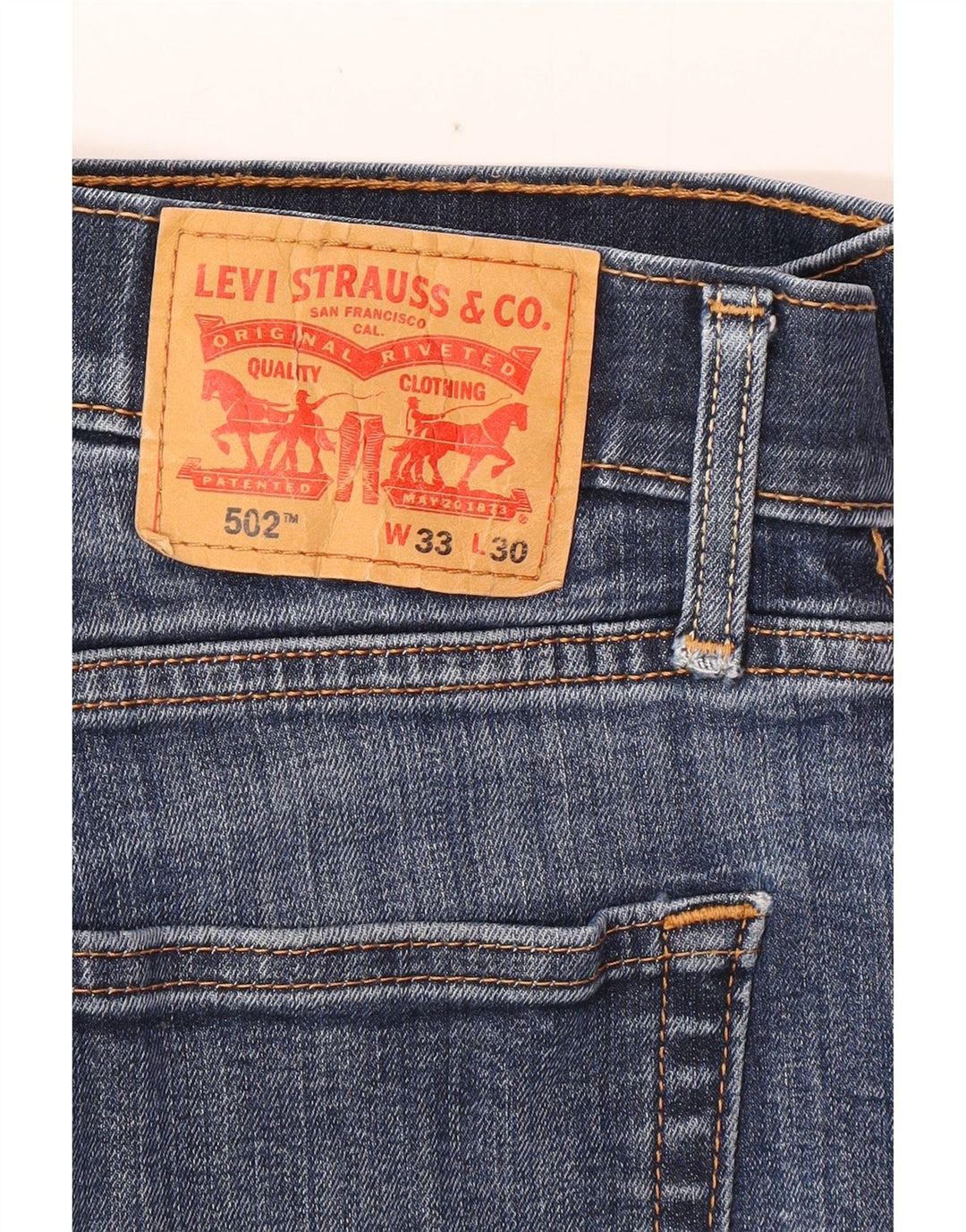 Мужские джинсовые шорты LEVI'S 502 W33, средний синий хлопок