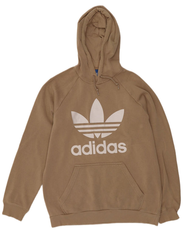Мужской джемпер с капюшоном Adidas с рисунком, средний, бежевый, хлопок