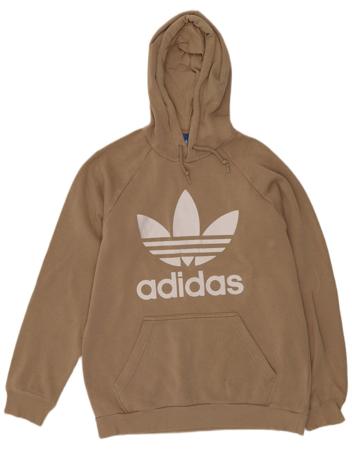 Мужской джемпер с капюшоном Adidas с рисунком, средний, бежевый, хлопок
