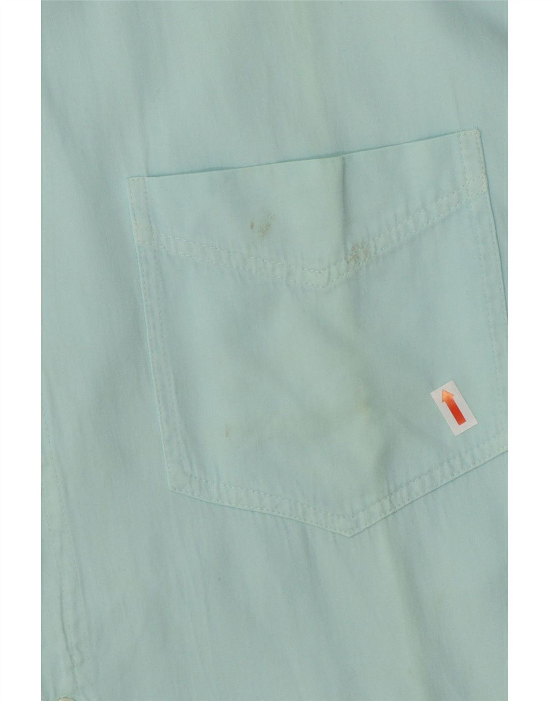 VINTAGE Mens Short Sleeve Shirt Large Blue Cotton Vintage Vintage and Second-Hand Vintage from Messina Hembry 