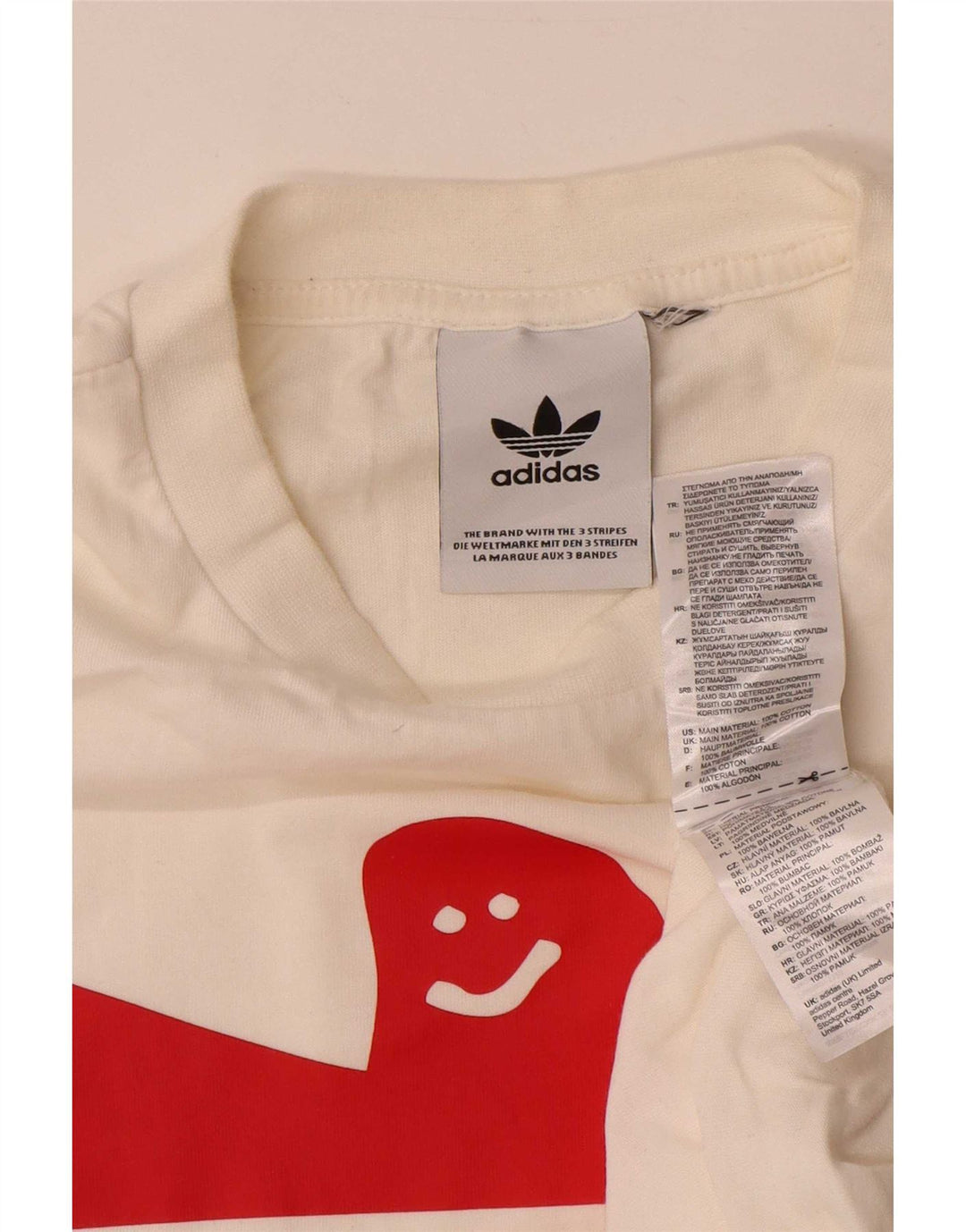 Мужская футболка с рисунком Adidas, маленькая белая