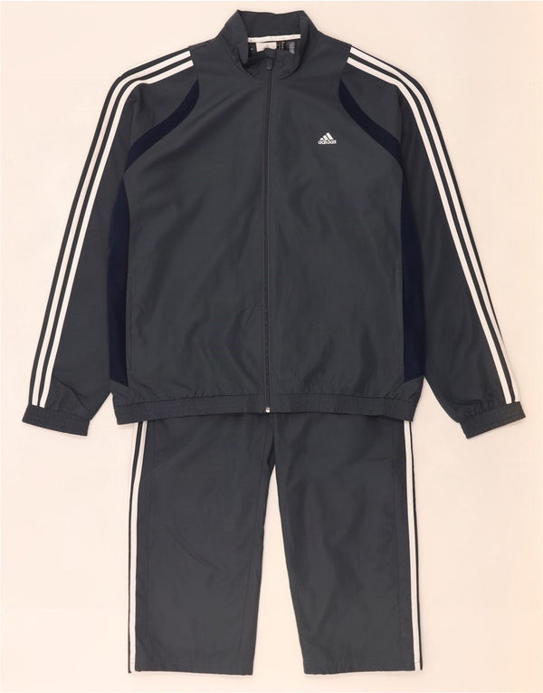 Мужской спортивный костюм Adidas Climalite Full UK 44/46, большой серый с цветными блоками