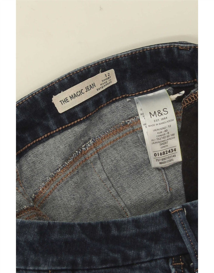 Женские расклешенные джинсы Marks & Spencer UK 12, средние W28 L27, темно-синие, хлопок