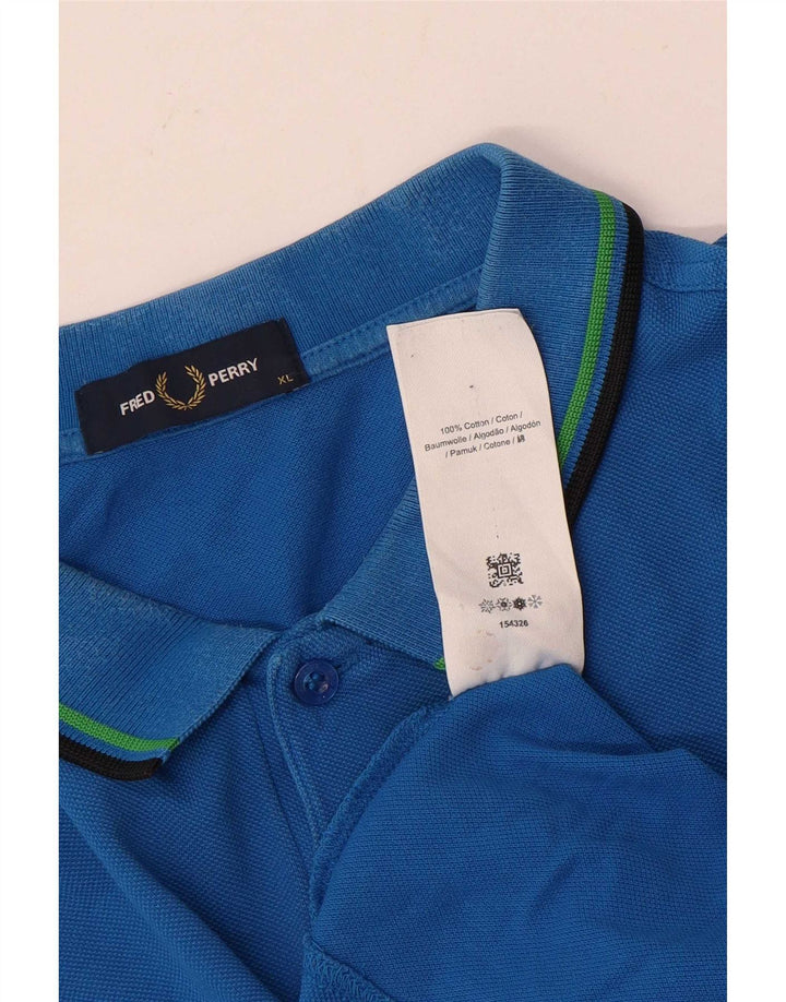 Мужская рубашка-поло Fred Perry XL, хлопковая синяя полоска