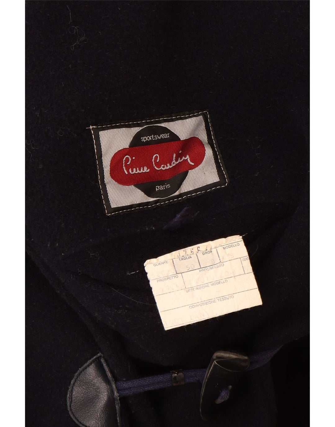 Мужской дафлкот с капюшоном Pierre Cardin IT 50, темно-синий, шерсть