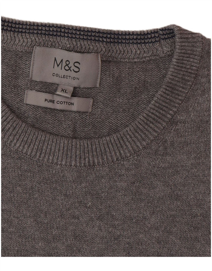 Мужской свитер с круглым вырезом Marks & Spencer XL, серый