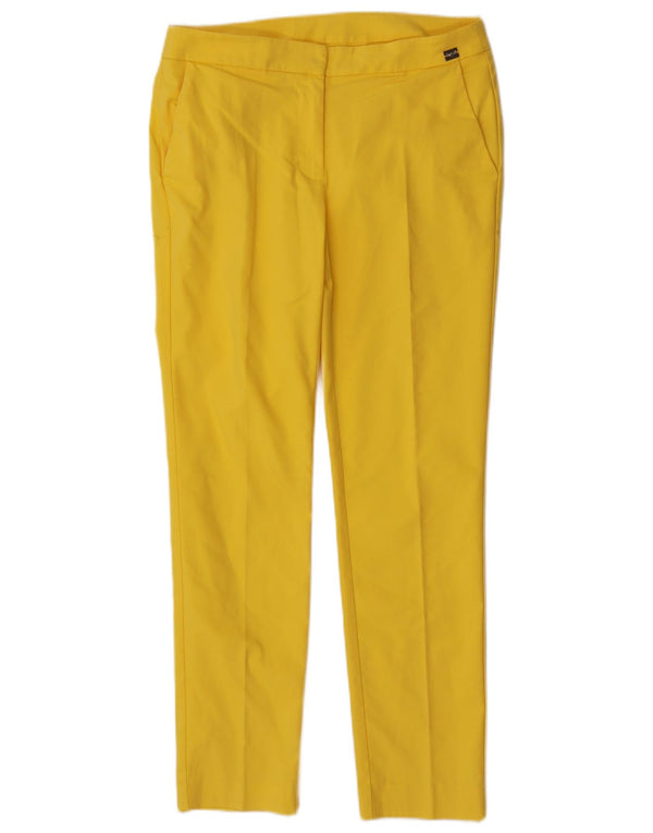Женские узкие брюки чинос Blumarine UK 8 Small W30 L28 Желтый хлопок